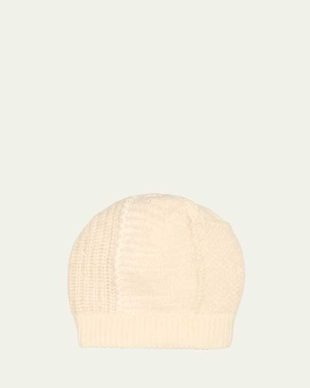 Textured Patchwork Cable Wool Cashmere Hat